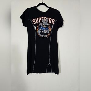 Superior Black Graphic Midi Dress